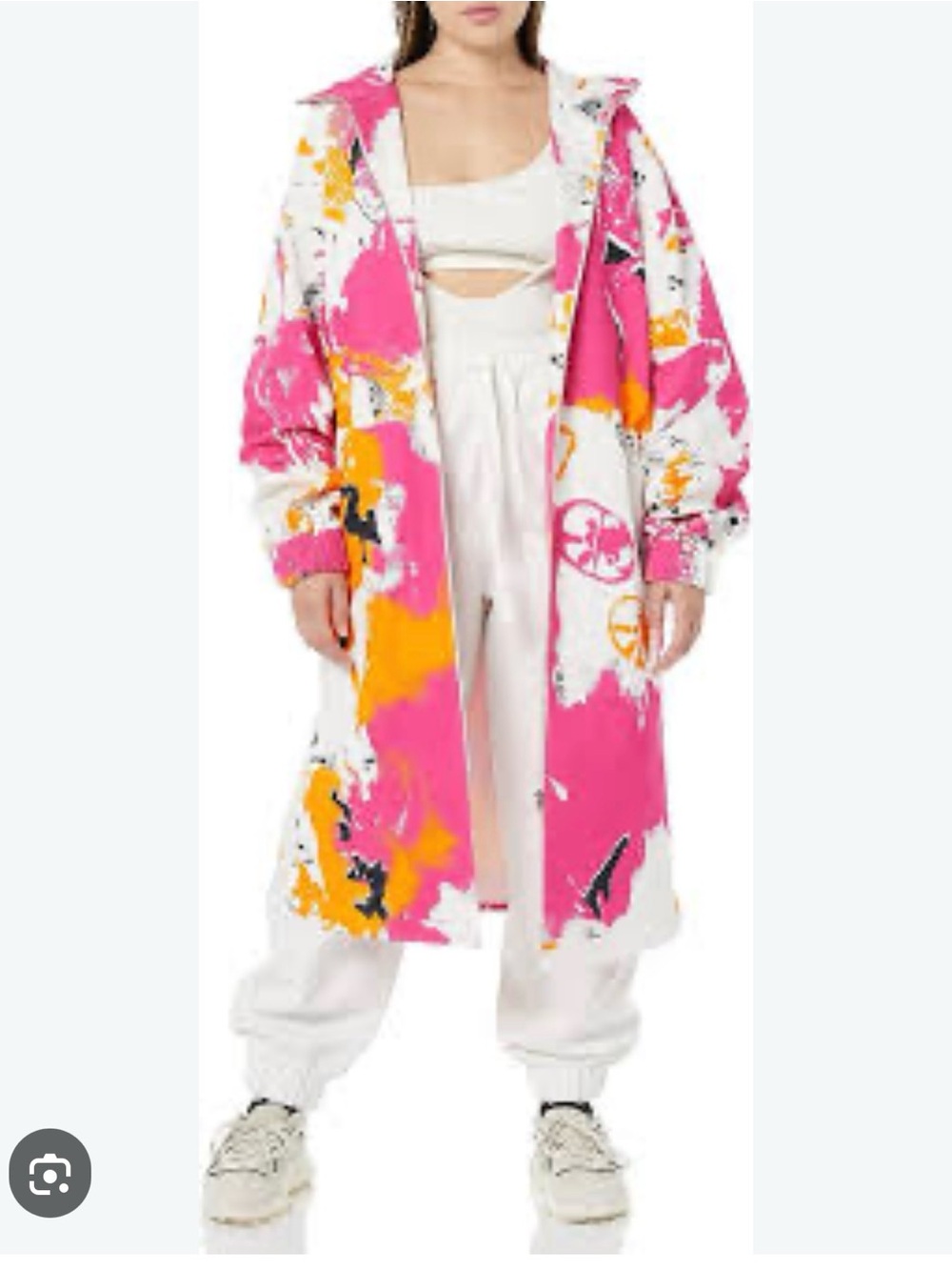 Rare/Self Women / Unisex Long Paint Splash Trench Coat Designer Streetwear M-L